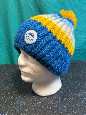 Dakine Blue & Yellow Knit Pom Beanie